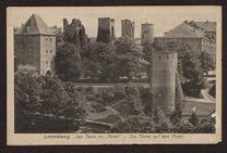 Luxembourg Les Tours du 'Rham' postcard